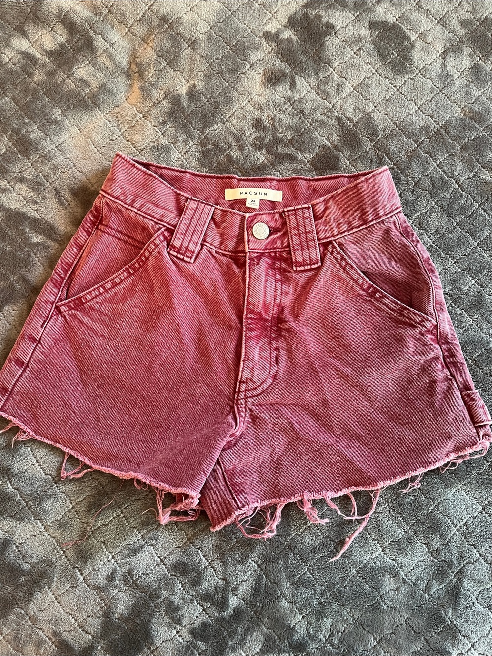 PacSun Faded Rose High-Rise Distressed Denim Shorts Size 000